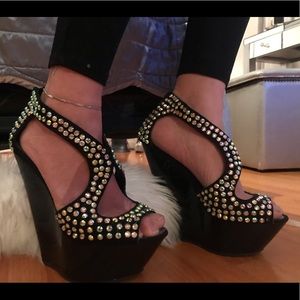 Rhinestone covered wedges